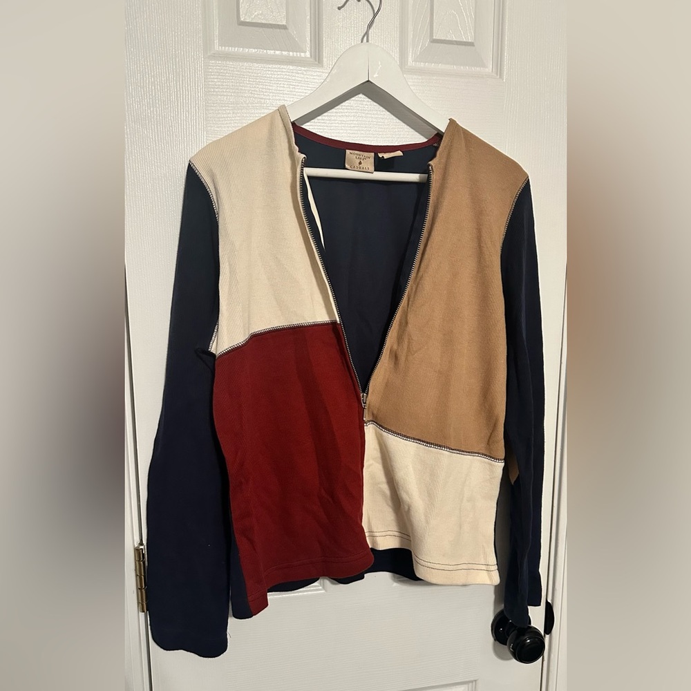 Colorblock Zip Cardigan